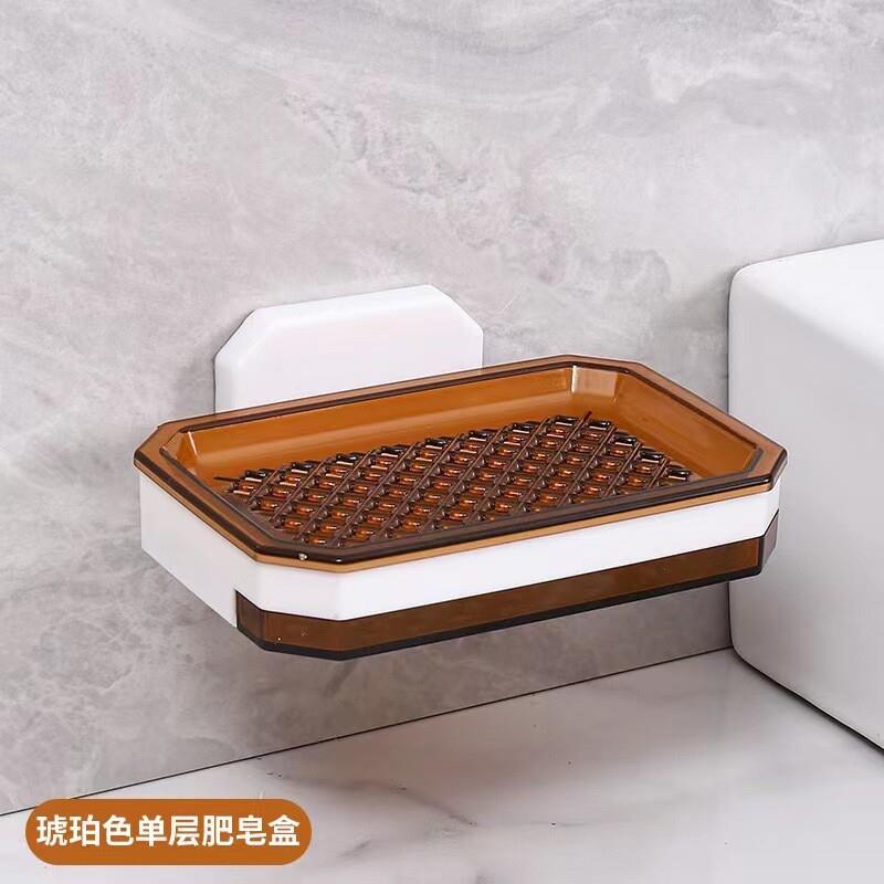 肥皂盒免打孔吸盘壁挂式双层沥水皂盒家用肥皂架浴室香皂盒置物架