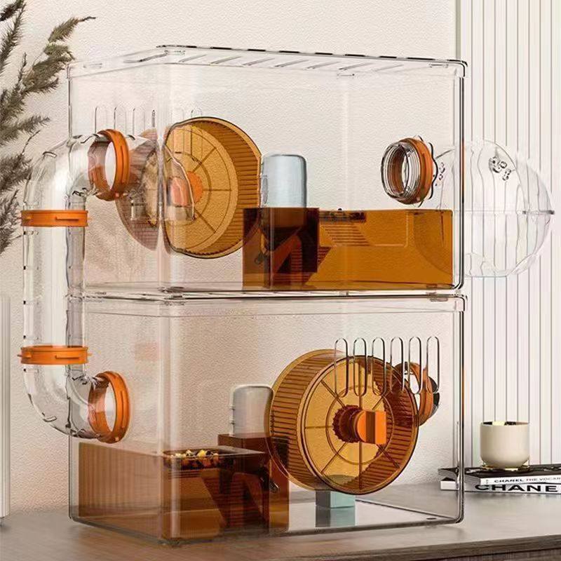 仓鼠笼子豪华大别墅透明亚克力金丝熊荷兰猪两层多层组合仓鼠用品