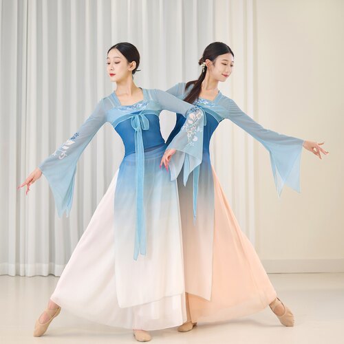 古典舞蹈服女汉唐齐胸飘带演出服
