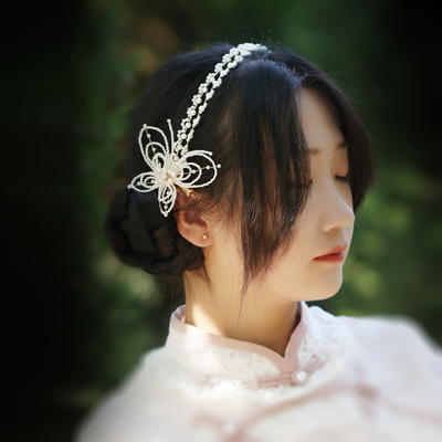 米珠花朵复原款边夹子相见欢优雅