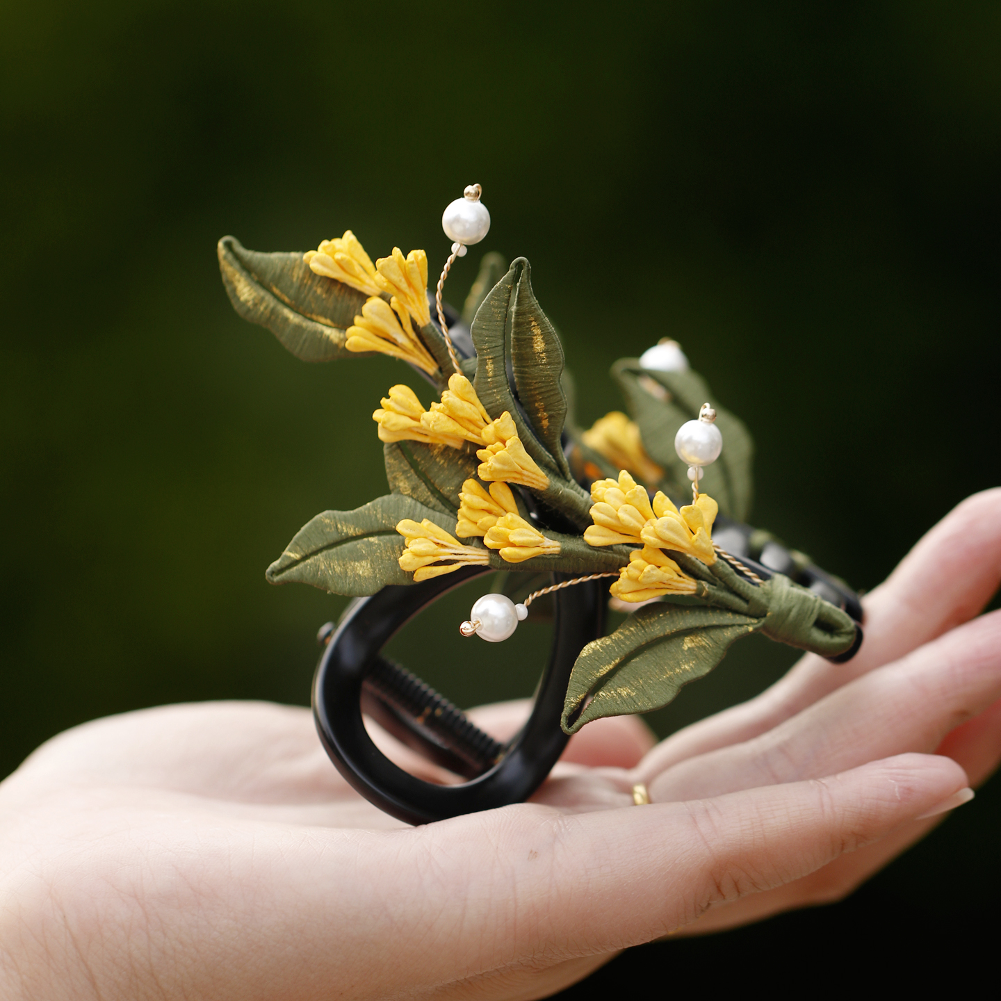 桂花抓夹缠花新中式国风发夹头饰