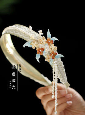 新中式刺绣桂花流苏发箍