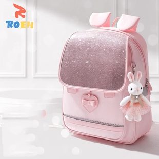 ROEH新款女孩书包小学生女童一到三年级儿童轻便减负大容量双肩包
