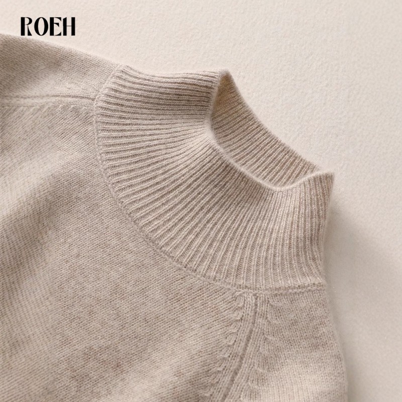 鄂尔多斯市产加厚羊绒衫女针织打底半高领时尚秋冬新款毛衣羊毛衫