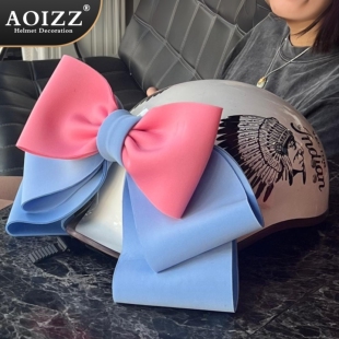 头盔装 饰品女摩托电动机车滑雪快拆配件头盔蝴蝶结装 饰 AOIZZ