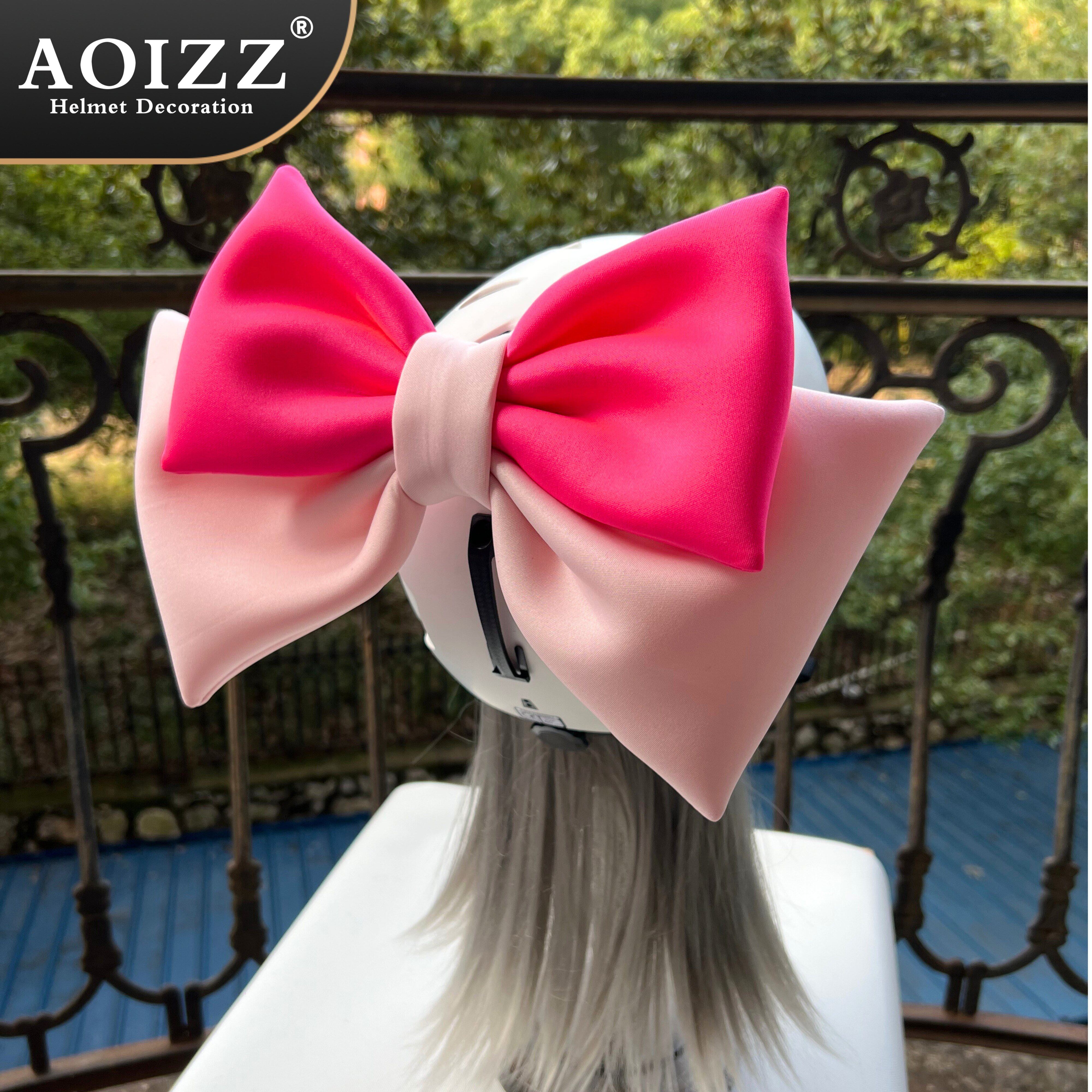 头盔顶部蝴蝶结机车摩托车配件骑行全盔电动车女滑雪头盔装饰品