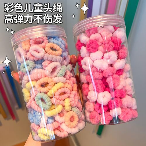 彩色拇指发圈儿童头绳宝宝女童高弹力耐用不伤发发饰扎头发绳头饰