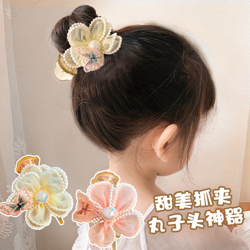 女童丸子头盘发神器后脑勺头饰