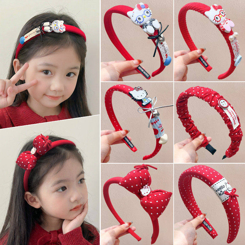 喜庆新年儿童红色卡通发箍不勒头女童气质头饰复古波点头箍发饰,童装/婴儿装/亲子装,发饰,淘宝优惠券,粉丝福利购,淘宝优惠卷