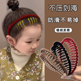儿童植绒带齿发箍女童压发发卡防滑头饰宝宝碎发神器洗脸头箍发饰