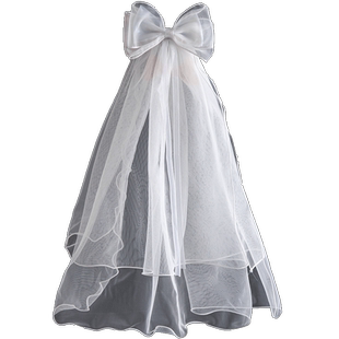 儿童头纱女童皇冠发夹可爱超仙气宝宝生日头饰大号流苏后脑勺发卡