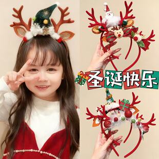 圣诞节儿童发箍可爱卡通麋鹿头饰女童宝宝派对拍照道具装饰发饰品