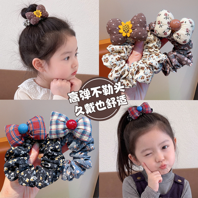 娃们小女孩甜美咖色丸子头发饰