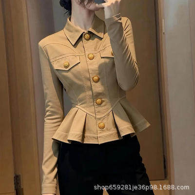 韩系慵懒chic高级感超好看时尚洋气时髦小香风树莓粉收腰外套秋季