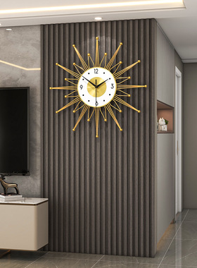 时尚轻奢挂钟客厅高级感家用餐厅装饰时钟挂墙静音石英钟代a0737