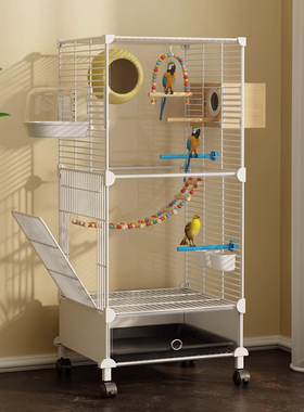 鸟笼鹦鹉笼子家用大号虎皮玄凤牡丹八哥专用新型豪华别墅带a0597