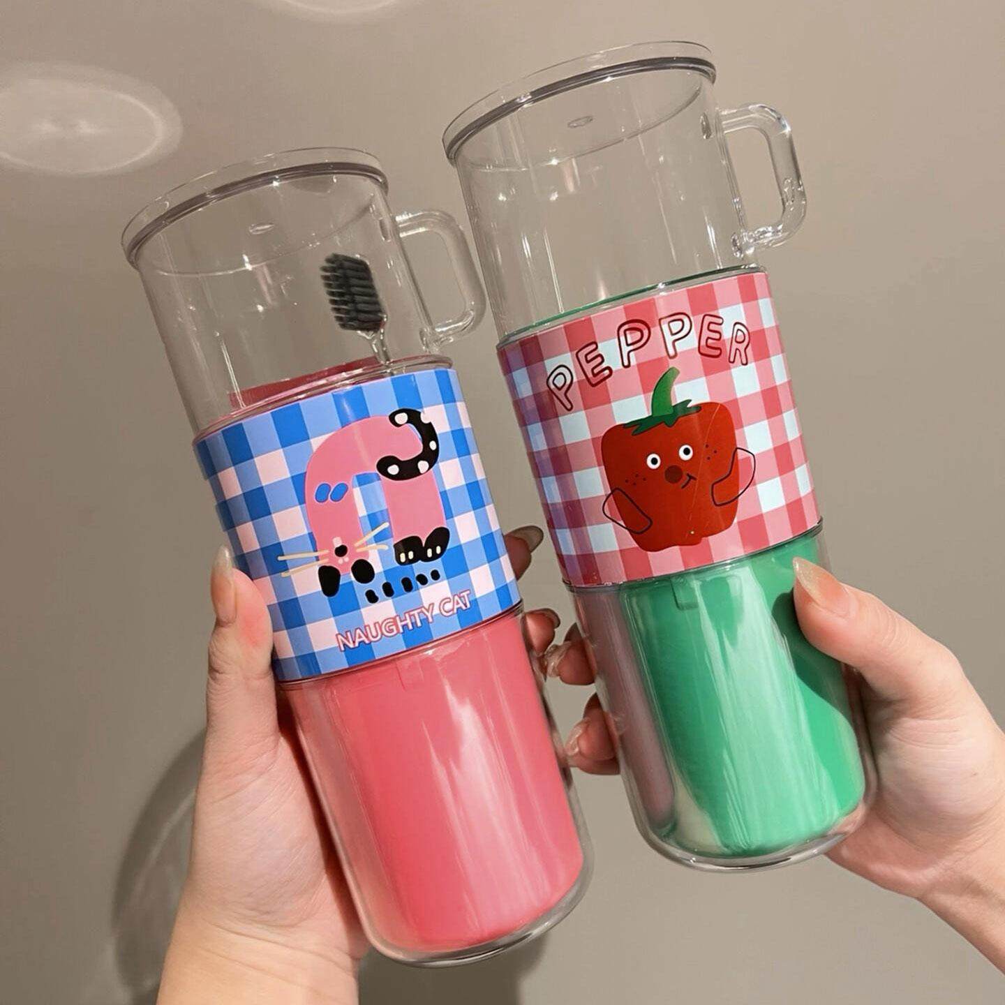 旅行漱口杯便携式牙刷杯学生宿舍家用洗漱杯收纳盒情侣高颜值,收纳整理,化妆刷收纳盒/桶,淘宝优惠券,粉丝福利购,淘宝优惠卷