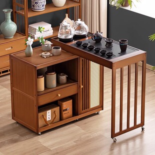 可移动新中式茶台茶桌家用放阳台泡茶桌一整套办公室茶水柜小茶几