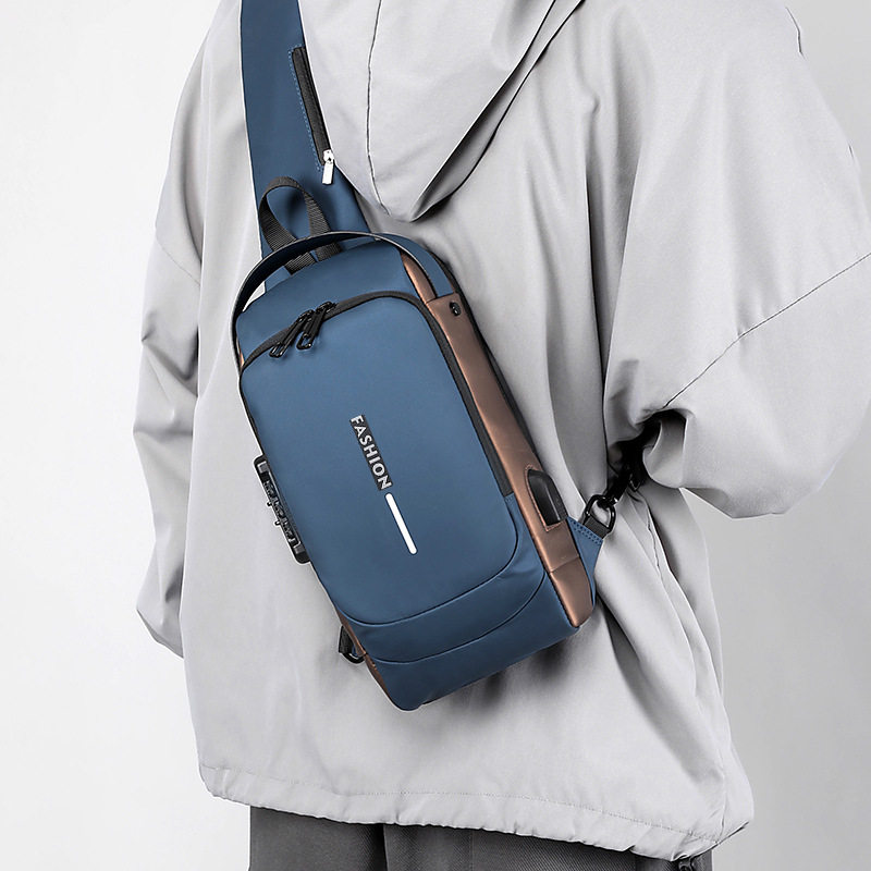 机车包密码防盗胸包男款单肩包大容量休闲男包多功能斜挎包潮,箱包皮具/热销女包/男包,胸包,淘宝优惠券,粉丝福利购,淘宝优惠卷