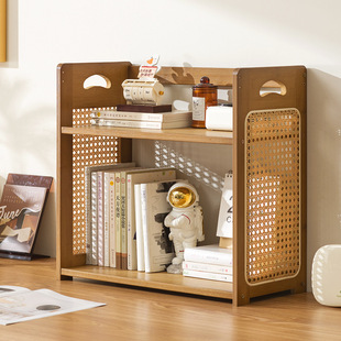 桌面置物架多层书桌收纳架子办公桌分层架藤编学生宿舍桌上a0249