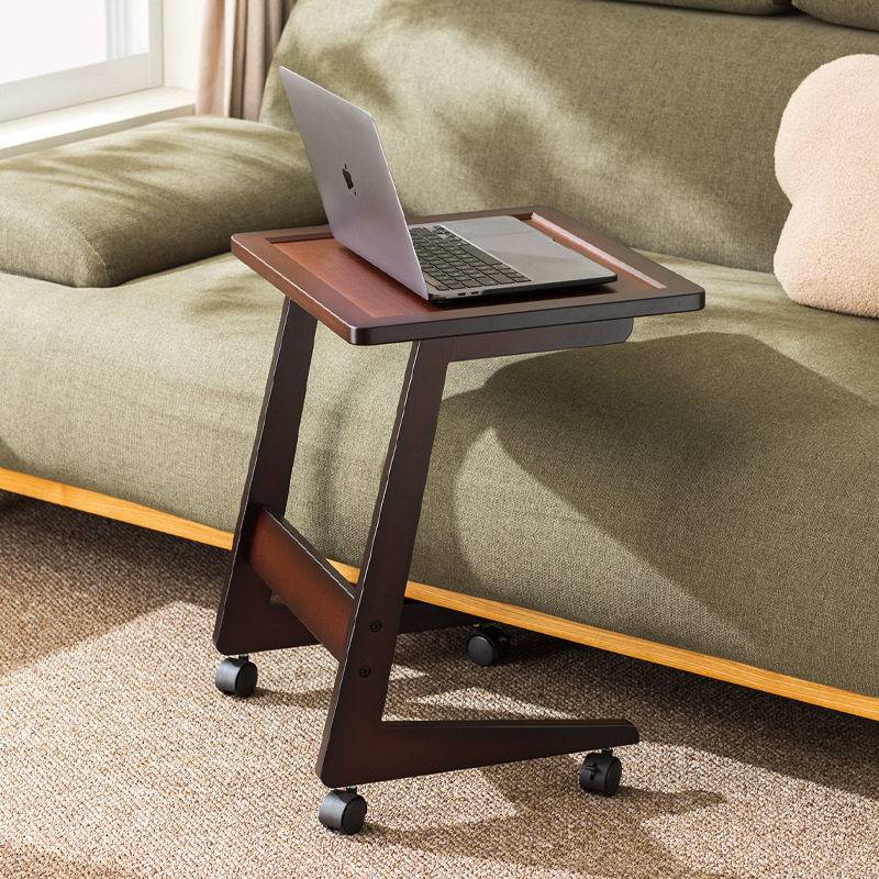 沙发边几可移动桌子带轮迷你茶几客厅小户型家用方角几电脑a0097
