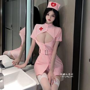 性感睡衣女大码胖mm纯欲高级感cos制服护士粉色角色扮演内衣200斤