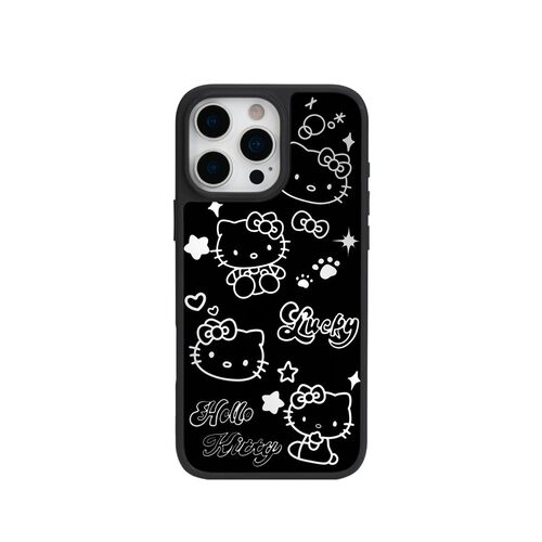 线条凯蒂适用iPhone17ProMax手机壳新款苹果16Pro可爱镜面15女