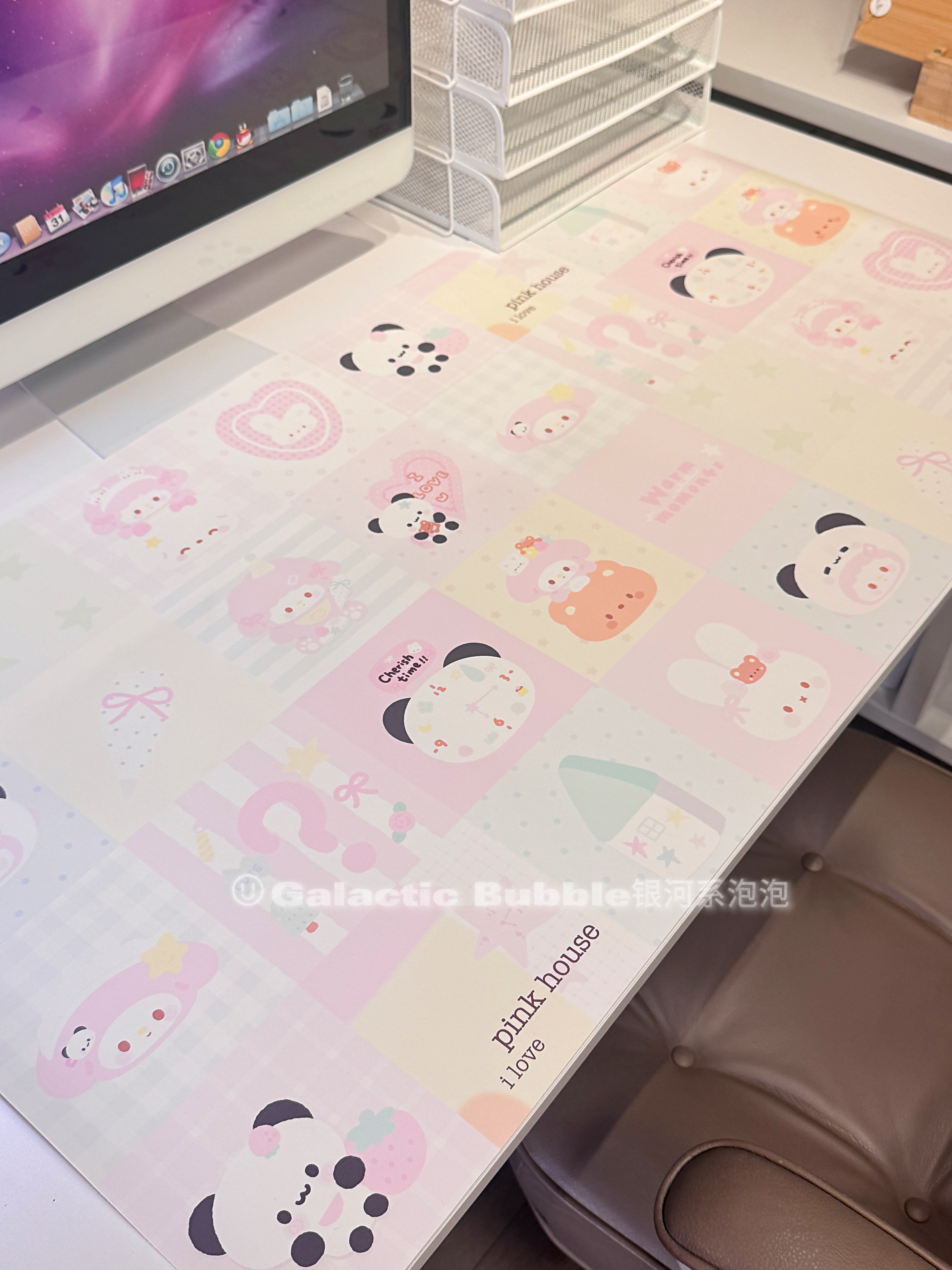 Galactic Bubble拼布学习桌垫办公小红书同款装饰防水垫