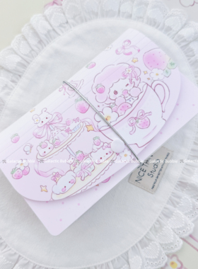 原创设计可爱小羊大容量手帐风琴收纳包可立式伸缩收纳册13格a6