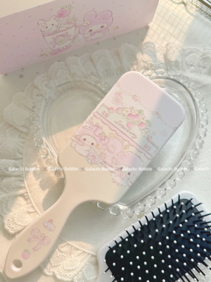 草莓圣诞风可爱气囊按摩梳子卡通造型美发卷发梳立体浮雕公主风