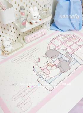 Koily老师授权坨坨冬日情侣皮革桌垫鼠标垫少女心家居博主同款