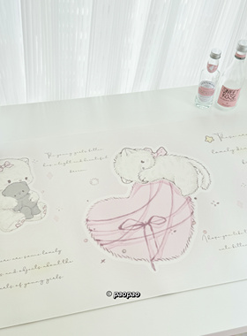 Koily授权防水防油少女心可爱防皮革加厚桌垫鼠标垫爱心坨坨款