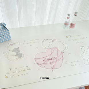 Koily授权防水防油少女心可爱防皮革加厚桌垫鼠标垫爱心坨坨款