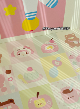 PAOPAO定制拼图防水防油少女心可爱防皮革加厚桌垫鼠标垫