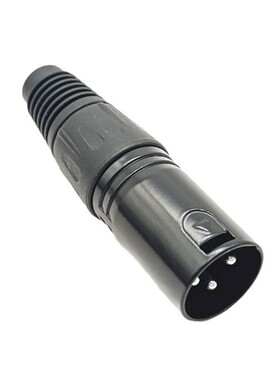 黑色三芯卡侬头发烧 麦克风XLR平衡卡农头话筒三芯卡龙头公母插头