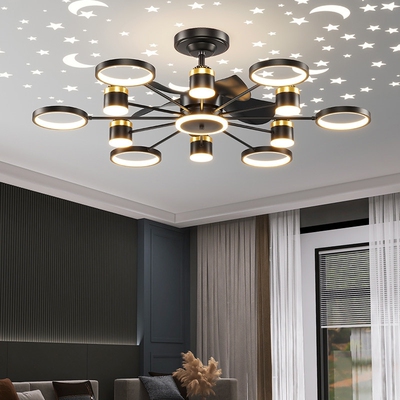 客厅吊灯现代简约家用餐厅灯风扇