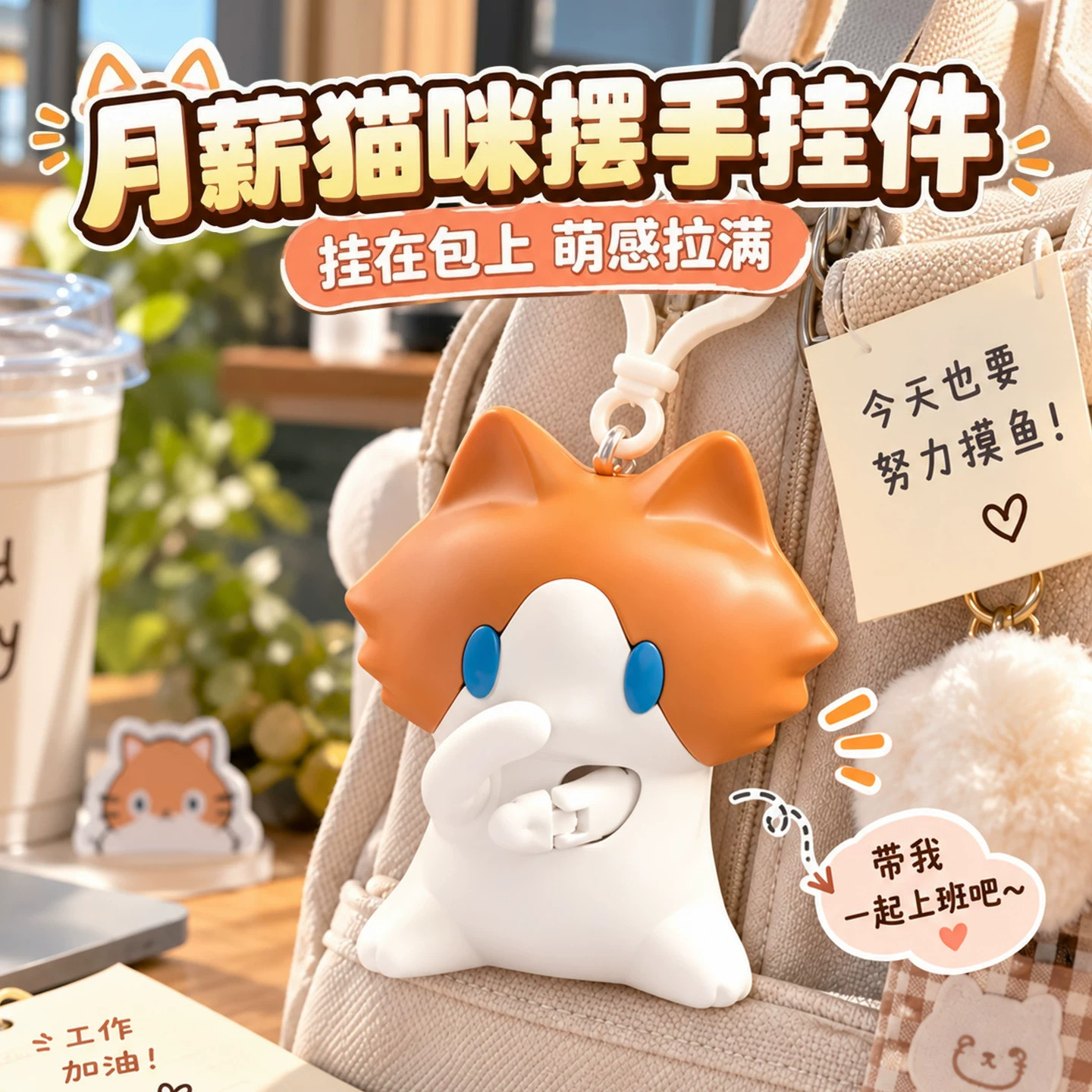 搞怪表情猫公仔钥匙扣挂件