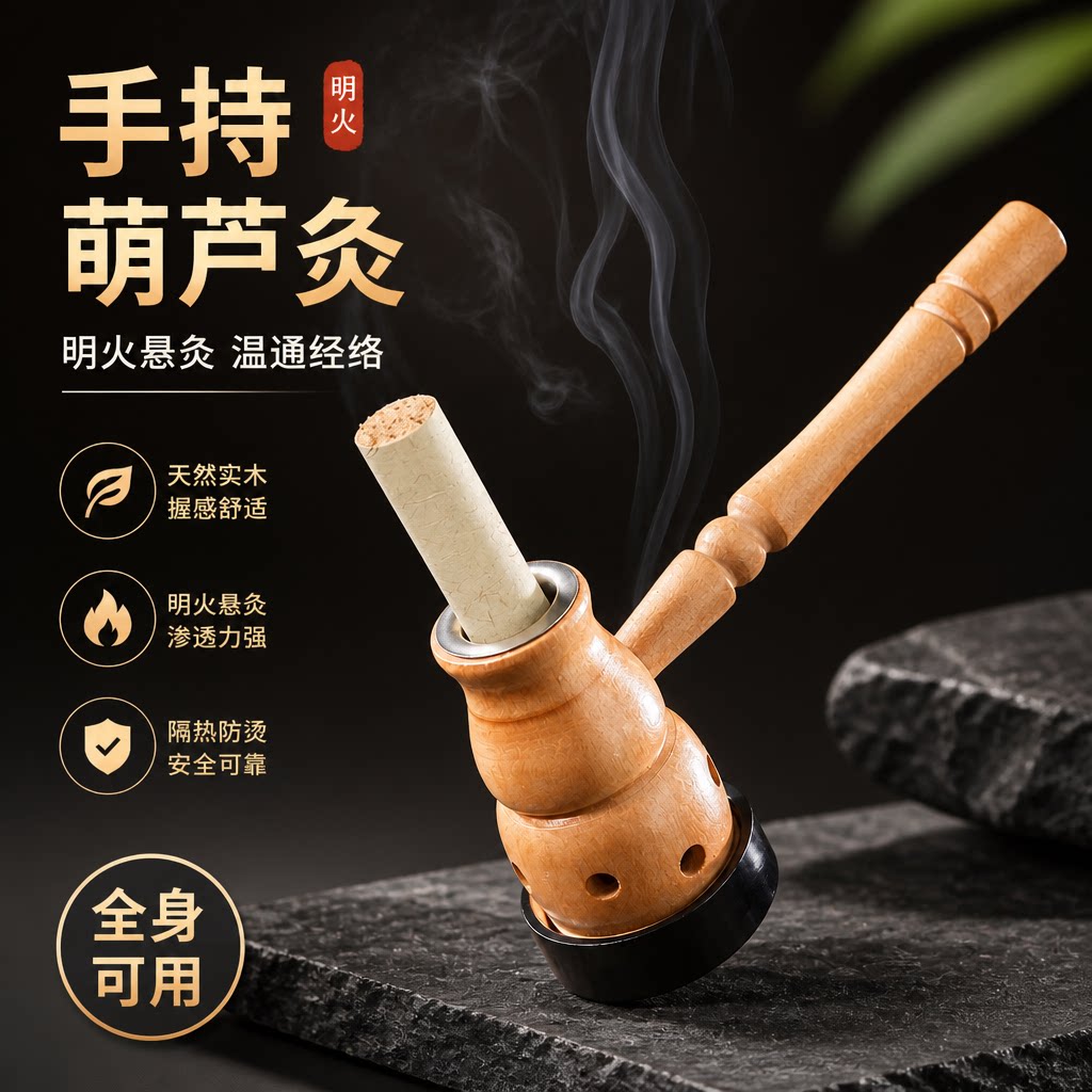 手持葫芦灸艾灸盒腹部全身通用新型艾灸器具中医院专用便携随身灸图片