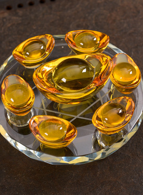 水晶元宝七星阵摆件 家居办公装饰品