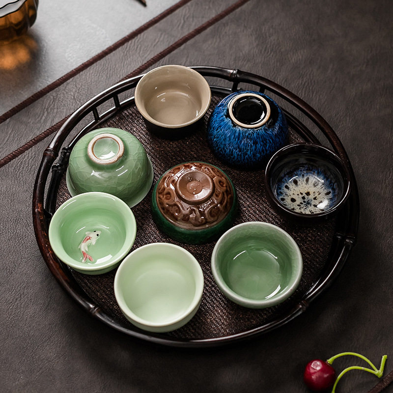 功夫小茶杯陶瓷茶杯套装家用茶碗品茗杯单茶具紫砂斗笠主人杯青瓷,餐饮具,茶杯,淘宝优惠券,粉丝福利购,淘宝优惠卷