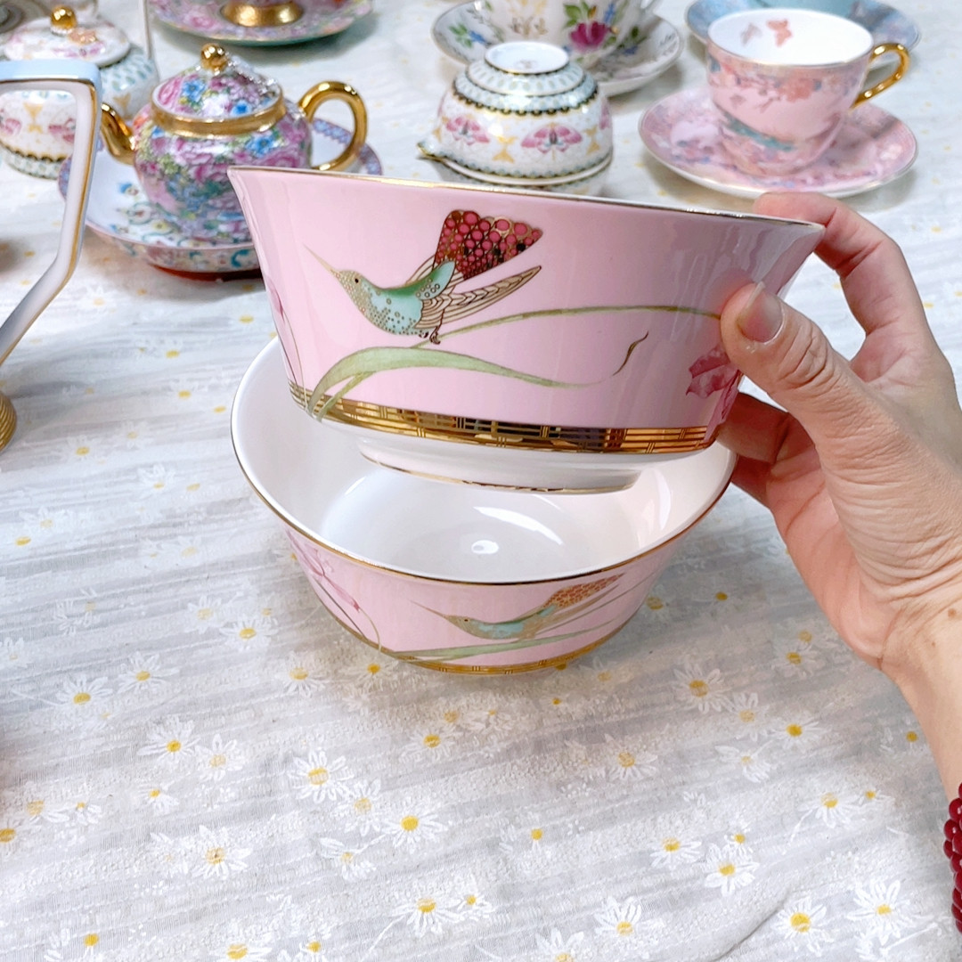 自然写生卡特兰蜂鸟直径16两个高骨面碗 原盒,餐饮具,瓷器套装,淘宝优惠券,粉丝福利购,淘宝优惠卷