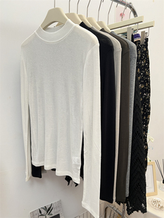 30.7%羊毛 质感在线 亲肤舒适显瘦内搭打底衫纯色修身天丝长袖T恤