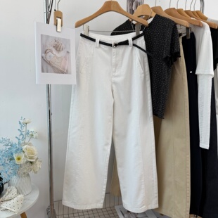 休闲裤 女宽松显瘦直筒长裤 春夏 高品质水洗天丝牛仔阔腿裤 自留款