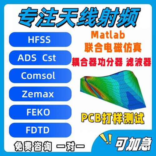天线设计/无源器件/仿真/实物加工HFSS/CST/AWR/ADS/COMSOL超表面