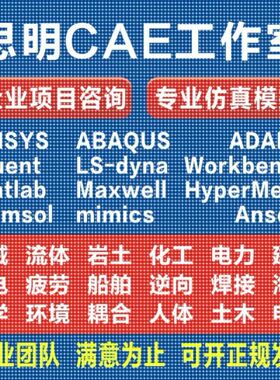 ANSYS有限元comsol仿真adams/comsol/lsdyna模拟fluent代做abaqus