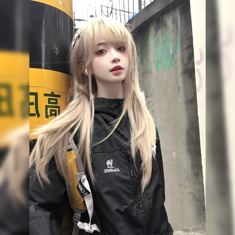 高层次白金色假发女全头套