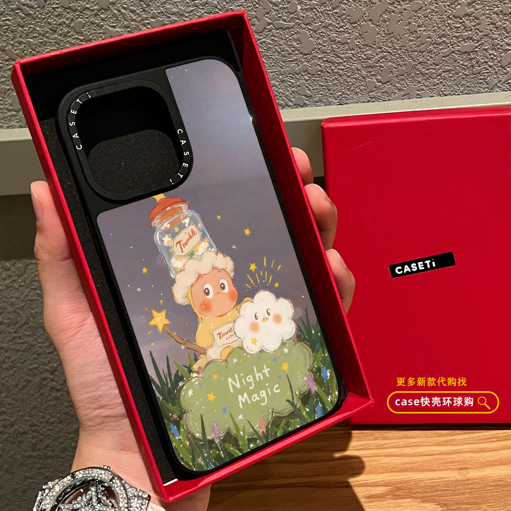 C家许愿瓶云朵星星小孩适用iphone16promax手机壳17pro苹果15plus镜面MagSafe磁吸14日韩卡通13可爱情侣趣味