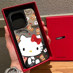 CAST联名kitty凯蒂猫适用iphone16手机壳17promax苹果15pro镜面MagSafe磁吸14卡通13甜美少女plus可爱12