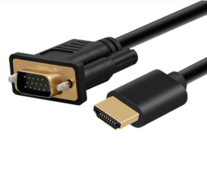 HDMI TO VGA转换线HDMI转VGA线1.8m带芯片HDMI转VGA高清连接线