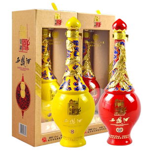 2019年52度西凤龙凤呈祥礼盒装（金龙+红凤）国产白酒 500mL*2